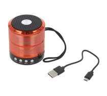 Speaker; red; microSD,USB B micro; 100Hz÷20kHz; 10m; 400mAh; 3h | SPK-BT-08-R | SPK-BT-08-R