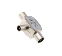 Splitter; coaxial 9.5mm socket x2,coaxial 9.5mm plug (EN) | T-SPLIT-MFF