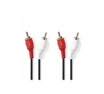 Stereo audio kabelis 2x RCA Male - 2x RCA Male 2,0 m Melns | CAGL24200BK20 | 5412810420353