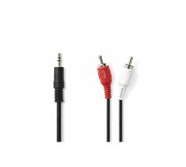 Stereo audio kabelis 3,5 mm Male - 2x RCA Male 1,5 m melns | CAGL22200BK15 | 5412810420117