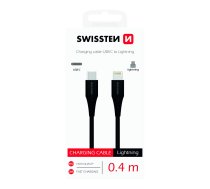 Swissten Basic Universāls Quick Charge 3.1 USB-C uz Lightning  Uzlādes Kabelis 0.4m | SW-QU-TYPCLIGHT04M-BK  | 8595217471900 | SW-QU-TYPCLIGHT04M-BK