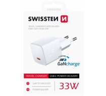 Swissten GaN Mini Tīkla Lādētājs USB-C 33W PD | 22055100  | 8595217479760 | 22055100