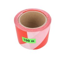 Tape: warning; white-red; 100m | TOO1/100M/B-CZ  | TOO1/100M/B-CZ