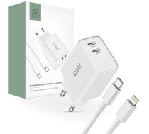 Tech-Protect C35W 2x USB-C PD 35W network charger with USB-C | Lightning cable - white | 24177-0  | 9319456605587 | 24177-0