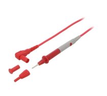 Test lead; 60VDC; probe tip x2,angular banana plug 4mm x2; red | PPOM-25