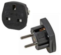 Tīkla Strāvas ligzdas pāreja no UK -amp;amp;gt; EU (220V) adapteris, melns | AD75 melns  | 2000183002301