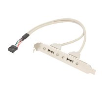 Transition: adapter; USB A socket x2,10pin pin header; 0.25m | CCUSBRECEPTACLE  | CCUSBRECEPTACLE