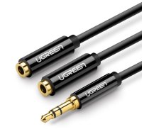 Ugreen cable 3.5 mm headphone splitter mini jack AUX 25cm black (20816) (20816-ugreen) | 20816-ugreen  | 6957303828166 | 20816-ugreen