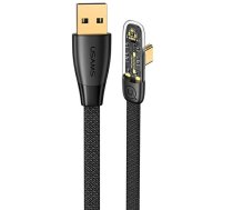 USAMS Angled cable | Kabel kątowy USB to | na USB-C PD 6A 66W Fast Charging Iceflake Series 1,2m czarny|black SJ585USB01 (US-SJ585) (SJ585USB01) | SJ585USB01  | 6958444902395 | SJ585USB01