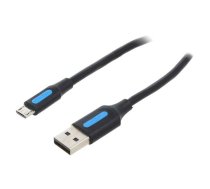 USB 2.0 A to Micro-B 3A cable 0.25m Vention COLBC black | COLBC  | 6922794748682 | 056518