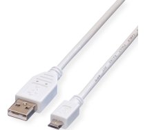 USB 2.0 kabelis A-microB, M/M, 0.8m, balts, Value | 11.99.8754 | 7611990193875 | 11.99.8754