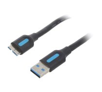 USB 3.0 A male to Micro-B male cable Vention COPBI 3m Black PVC | COPBI  | 6922794748958 | COPBI