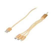 USB 3-in-1 charging cable/1m/gold | CC-USB2-AM31-1M-G  | 8716309100618