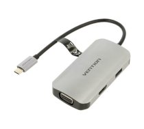 USB-C Docking Station to HDMI, VGA, USB 3.0, PD 0.15m Vention TOAHB, gray | TOAHB  | 6922794754706 | 056683