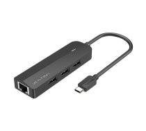 USB-C to 3x USB 2.0, RJ45, Micro-B Hub Vention TGOBB 0.15m, Black | TGOBB  | 6922794751972 | 056678