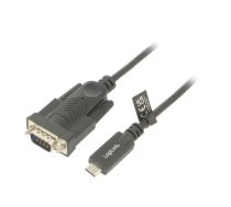 USB to RS232 converter; D-Sub 9pin plug,USB C plug; 1.2m; black | AU0051A  | AU0051A