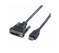 VALUE DVI Cable, DVI (18+1) - HDMI, M/M, black, 2 m | 11.99.5522