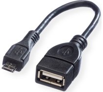 Value USB 2.0 Cable, A - Micro B, F/M, OTG, 0.15 m | 11.99.8311 | 7611990921843 | 11.99.8311