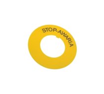 Warning plate; 22mm; Ømount.hole: 22.5mm; Ø: 60mm; PVC | DR-STOP-FI22  | W0-P.ŻÓŁTE DO FI22+NAPIS STOP-AWARIA