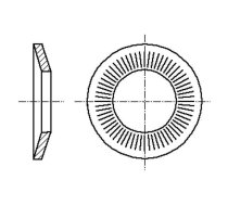 Washer; conical; M10; D=22mm; h=2.75mm; A2 stainless steel | B10/BN2332 | 2064170