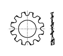 Washer; externally serrated; M2,5; D=5.5mm; h=0.4mm; DIN 6797A | B2.5/BN2842  | 1486780