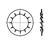 Washer; internally serrated; M3; D=6mm; h=0.4mm; DIN 6798J; BN 676 | B3/BN676  | 1254219