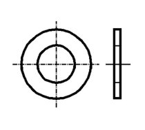 Washer; round; M2; D=5mm; h=0.3mm; A2 stainless steel; DIN 125A | K2.2/D125-A2  | K2.2/D125-A2