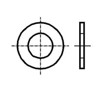 Washer; round; M4; D=9mm; h=0.8mm; brass; Plating: nickel; DIN 125A | B4/BN561  | 1215930