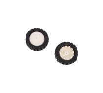 Wheel; white,black; Shaft: D spring; push-in; Ø: 42mm; W: 19mm; 2pcs. | DF-FIT0085 | FIT0085