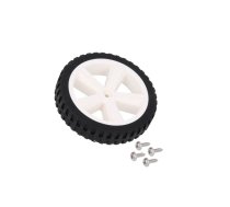 Wheel; white,black; Shaft: two sides flattened; screw; Ø: 80mm | DF-FIT0500 | FIT0500