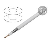 Wire: coaxial; RG6; solid; Cu; PVC; white; 100m; Øcable: 7mm | DK-RG6-1  | DK-RG6-1