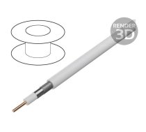 Wire: coaxial; RG6; solid; Cu; PVC; white; 500m; Øcable: 7mm | DK-RG6-5  | DK-RG6-5