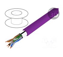 Wire; F/UTP; Cat 6; 4x2x23AWG; Cu; wire; LSZH; violet; 100m; CPR: Dca | DK-1624-VH-1 | DK-1624-VH-1