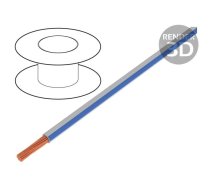 Wire; H05V-K,LgY; stranded; Cu; 0.5mm2; PVC; white-blue; 300V,500V | LGY0.50-WH/BL | LGY0.50-WH/BL