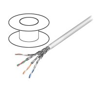 Wire; S/FTP; Cat 6; 4x2x23AWG; CCA; wire; PVC; grey; 100m | S/FTP6-SCCA-100 | 93955