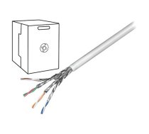 Wire; S/FTP; Cat 6; 4x2x27AWG; CCA; stranded; PVC; grey; 305m | S/FTP6-FCCA-305 | 95693
