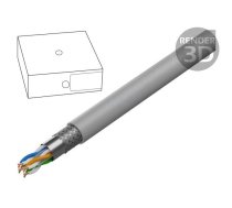 Wire; SF/UTP; Cat 6; 4x2x26AWG; Cu; stranded; LSZH; grey; 100m | DK-1633-P-1 | DK-1633-P-1
