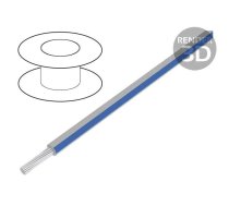 Wire; stranded; Cu; 20AWG; PVC; white-blue; 600V; 1x20AWG | UL-CSA-AWG20-WB | 60327