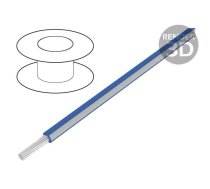 Wire; stranded; Cu; 24AWG; PVC; blue-white; 600V; 1x24AWG | UL-CSA-AWG24-BW | 60114