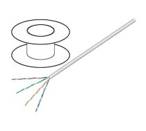 Wire; U/UTP; Cat 6; 4x2x23AWG; Cu; stranded; PVC; grey; 100m | U/UTP6-FCU-100 | 93293