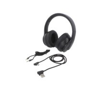 Wireless headphones with microphone; black; 20÷22000Hz; 10m; 32Ω | QOLTEC-50844  | 50844