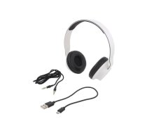 Wireless headphones with microphone; white; 20÷22000Hz; 10m; 32Ω | QOLTEC-50847  | 50847