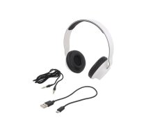 Wireless headphones with microphone; white; 20÷22000Hz; 10m; 32Ω | QOLTEC-50847 | 50847