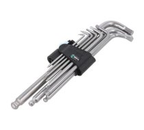 Wrench: hex key-set; Hex Plus,spherical; stainless steel; 9pcs. | WERA.05073544001 | 05073544001