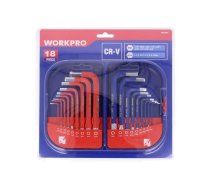 Wrenches set; hex key; Chrom-vanadium steel; 18pcs. | WP-W022010WE  | W022010