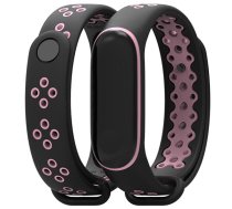 Xiaomi Mi Band 3/4 Silikona braslets (melns rozā) | 89676