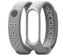 Xiaomi Mi Band 3/4 Silikona braslets (pelēks balts) | 89677