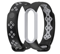 Xiaomi Mi Band 5 Silikona braslets (melns-pelēks) | 89670