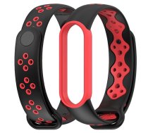 Xiaomi Mi Band 5 Silikona braslets (melns-sarkans) | 89669