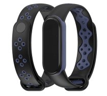 Xiaomi Mi Band 5 Silikona braslets (melns-tumšs zils) | 89672